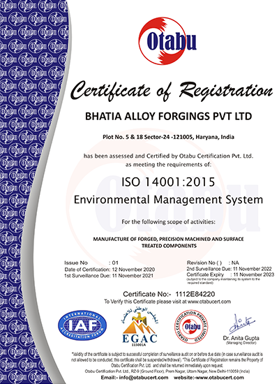 Certifiicate - Bhatia alloy